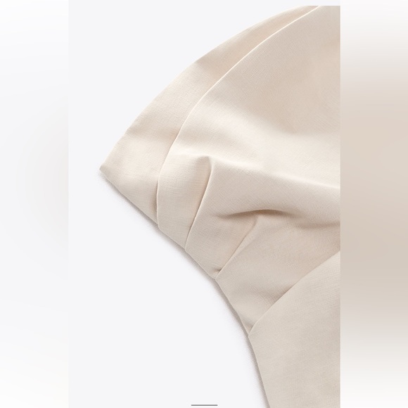 ZARA STRAPLESS DRAPED TOP SIZE M CREAM 3067/007 NWT - Picture 4 of 4